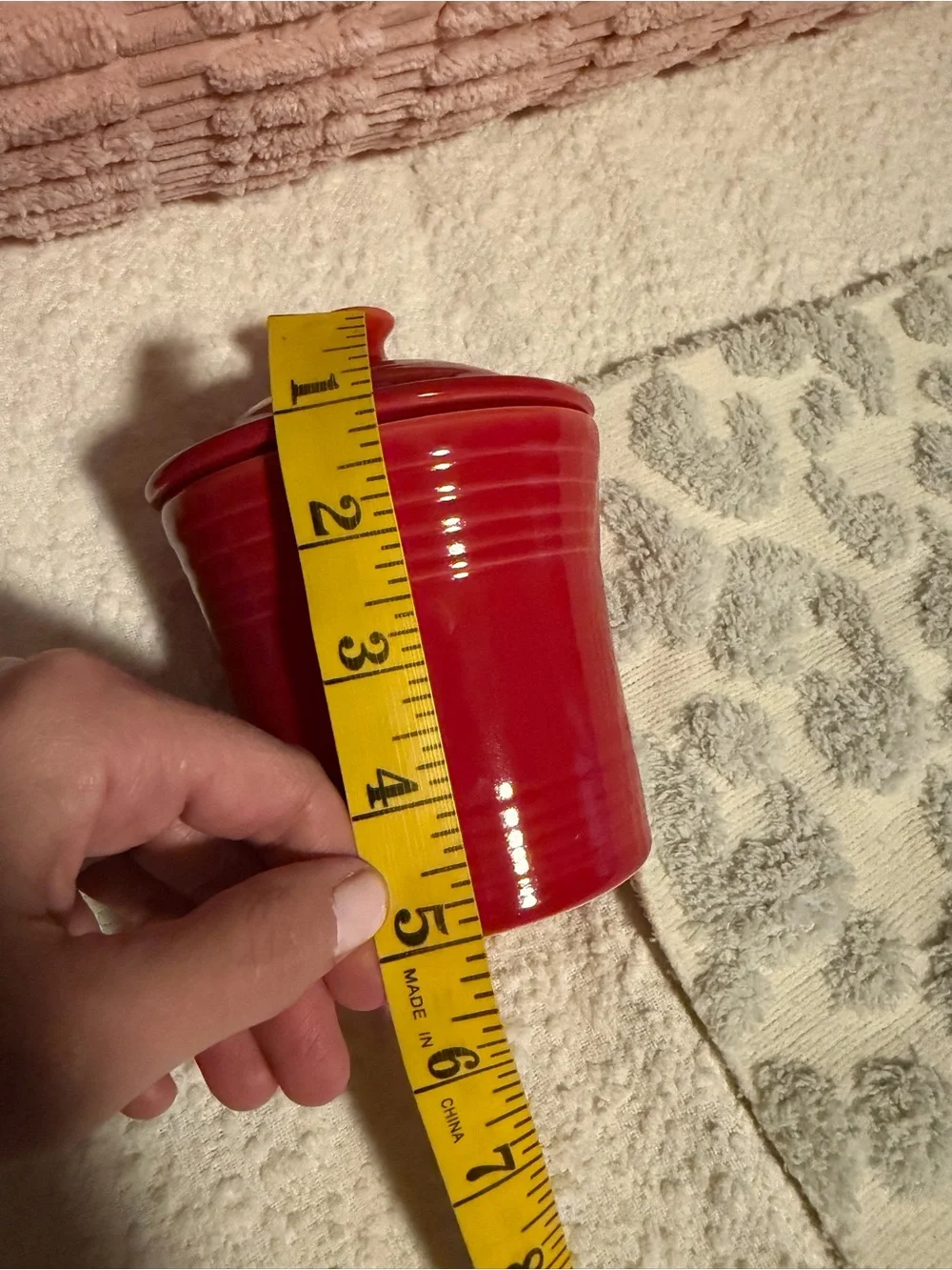 Fiesta Red Covered Ceramic Canister jam jar